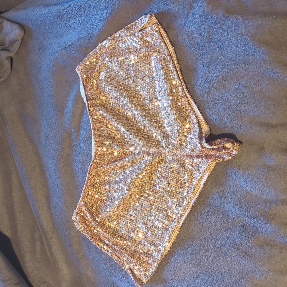 Small Rose Gold Sequence Shorts